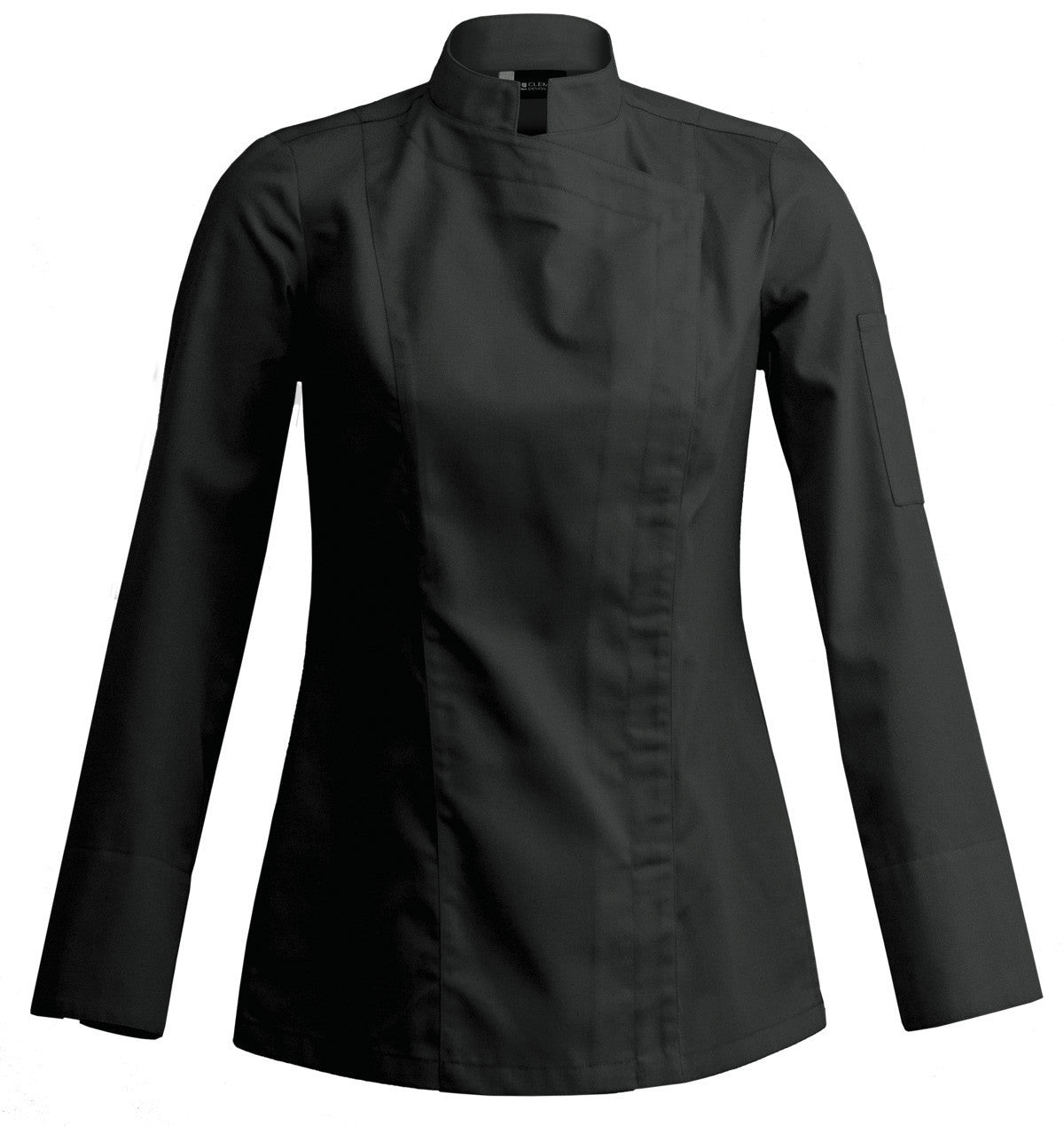 Veste de cuisine Sienne Noir longues XS-34/36-T00 - Clement Design - Veste cuisine femme - SIENNE NOIR ML T00