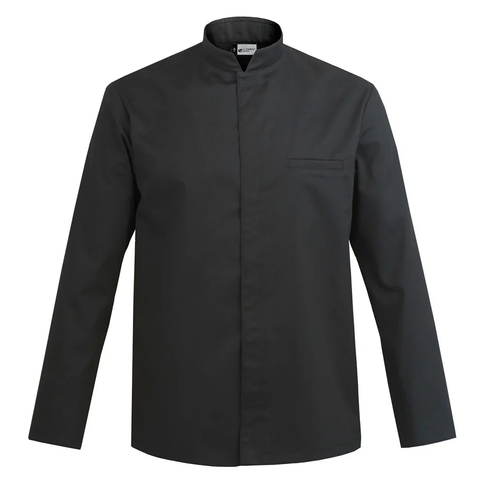 Veste de cuisine Mantova Noir Longues S-42/44-T0 - Clement Design - Veste cuisine homme - MANTOVA NOIR ML T0 - La Guilde Culinaire